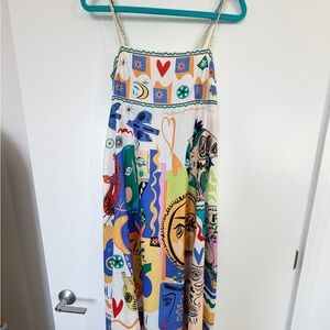 Colorful Printed Midi Dress